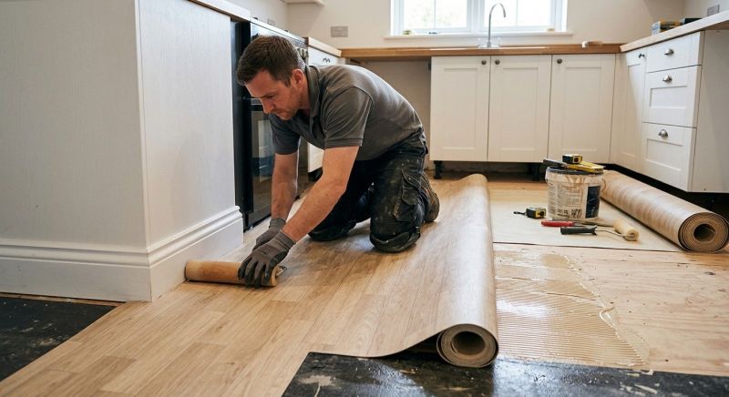 Sheet Linoleum Installation in Pompeii, MI